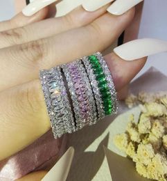 2022 Choucong Brand Wedding Rings Handmade Luxury Jewellery 925 Sterling Silver Marquise Cut Emerald CZ Diamond Gemstones Eternity P8397733