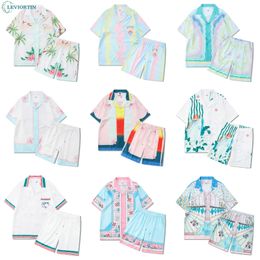 Beach Clothes Men 2 Piece Set Vintage Print Button Hawaiian Shirt and Shorts Suit Summer Fashion Casual Short Sleeve Outfit 240428