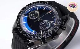 42mm Men039s Mechanical Watch Multifunction Running Second Chronograph Movement Black Stainless Steel Dial SelfWinding Luxury 4098043