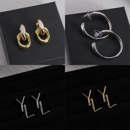 Designer Small Size Stud Earrings Gold Plated Letter Y Earrings Fashionable Style Jewelry Accessories Classic Design Brand Charm Earrings Luxury Wedding Party