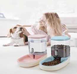 Dogs Automatic Pet Feeder Cat Drinker Dog Bowl Water Feeding Combination Food Storage Bucket size 4321279474200