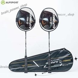 Designer Badminton Rackets Alpsport Original Design Raket Full Carbon Fibre Strung Sports Racket with Free String Grips and Bag 355