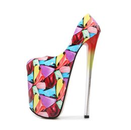 Luxury Designer Sexy Leopard 22cm Super High Heels Platform Women's Pumps Shoes Fashion Red Gold Wedding Party Fetish Shoes Large Size 45 50 For Girls Boots