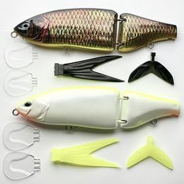 CF LURE Luminous Jointed Bait Floating 220mm 115g Shad Glider Swimbait Fishing Lures Hard Body Bass Pike Painting Flaw On Sale 240428