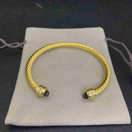 DY diamond bracelet cable bracelets DY pulsera luxury jewelry for women men silver gold Pearl head X shaped cuff Bracelet fahion jewelrys for christmas gift 5MMOL95