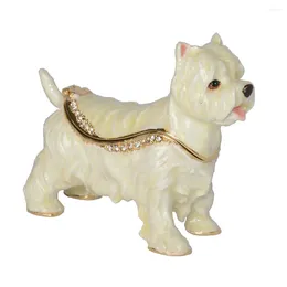 Bottles Westie Dog Trinket Jewelry Keepsake Box Miniature Sculpture Birthday Gift