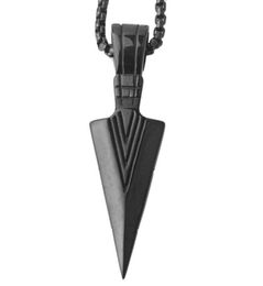 Cool Arrow Triangle PendantsNecklaces 316L Stainless Steel Chains Necklace BlackSilverGold Color Hip Hop Jewelry For Women Men 7555936006