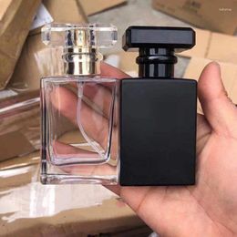 Storage Bottles Empty Perfume Refill Bottle Glass 30ml Clear Black Parfume Spray Atomizer Dispenser Portable Fine Mist Liquid Container