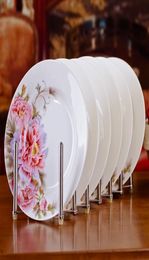 6pcsset Chinese Dining Room Ceramic Tableware Jingdezhen Bone China Porcelain Dinnerware 8inch Deep Soup Dishes Sushi Plates3223192