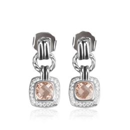 David Yurma Jewelry Designer Jewelry David XX Yurma Sterling Silver Versatile Zircon Link Twisted Double Button Earrings Wish David Aa Y 9768