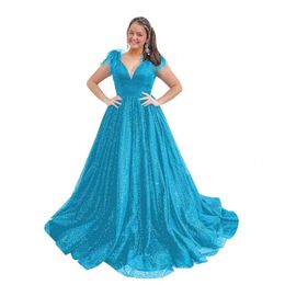 Sequin v Neck Promes Promes Peather Ball Plow для женщин Tulle Формальные вечерние платья для вечеринок PROM AMZ S