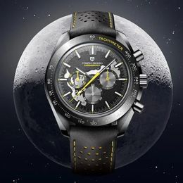 PAGANI DESIGN 2024 Quartz Mens Watches Moon Top brand Luxury Watch Men Skeleton Sport Chronograph AR Sapphire Wrist 240419