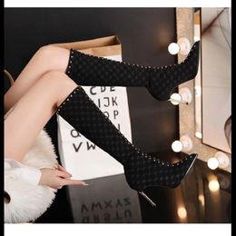 Boots 2024 Autumn Winter Classic Knee-high High Heels Women Vintage Non-slip Women's Shoes Casual Fashionable Ladies