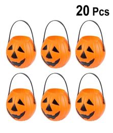 20 Pcs Plastic Pumpkin Bucket Stylish Performance Props Sweet Holder for Home Halloween Party Decorations Organizer Box Y2010069995075