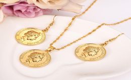Souvenir 2012 British Solomon Islands Ten Cents Coin Sea Spirit Ngoreru Solid Gold Filled BrassArabAfrica Jewellery set women5443332