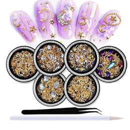 8 Piece Set Of Manicure Box Decorations Nail Art DIY Sequin Nail Diamond Decoration Accessories 240430