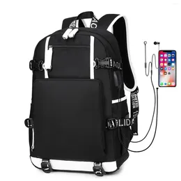 School Bags Men's Backpack Kids For Boys Multi-Pocket USB Charger Laptop Student Printed Sports Backbag Child