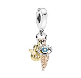 Allseeing Eye Feather Spirituality Dangle Charm 925 Sterling Silver Charms fit Silver Bracelets DIY For Women Jewellery Whole 72627315