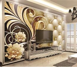 Custom Retail 3d Flower Wallpaper Exquisite and Luxurious Floral Living Room Bedroom Kitchen Decoration Painting Mural Wallpapers1457895