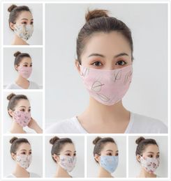 Summer Women Scarf Face Mask 27 Styles Silk Chiffon Handkerchief Outdoor Windproof Half Face Dustproof Sunshade Masks AntiUV Fac8680060