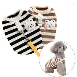 Dog Apparel Summer Vest Waffle Breathable Shirt For Dogs Puppy Clothes Chihuahua Stripe Sweatshirt Cooling Small Medium