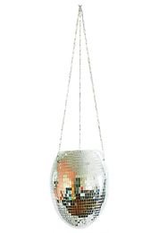 Other Garden Supplies Disco Ball Hanging Flower Pot For Indoor Plants Bohemian Style Planter Pots Rope Mirror Basket Decor7002839