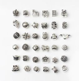 100 kinds charm 120pcs lot Authentic 925 Sterling Silver S charms beads Fits European Ale Charm Bracelets 6058549