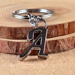 Keychains A-Z English Letter Key Chain 26 Initials Keyring Pendant Silver Color Metal Keychain Car Trinket Ring Party Gift