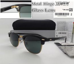 Top quality Luxury designer Sunglasses Glass 51mm lens Metal hinge Plank frame Fashion Men Women Sport Vintage Sun glasses With Bo7038394