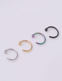 6810mm Punk Stainless Steel Fake Nose Ring C Clip Lip Earring Helix Rook Tragus Faux Septum Body Piercing Jewelry2315938