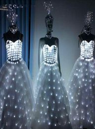 LED Wedding Dress Luminous Suits Light Clothing Glowing Wedding Skirt LED Wings For Women Ballroom Dance Dress6563622