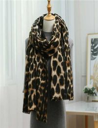 Cashmere Scarf For Women Luxury Leopard Warm Hijab Winter Lady Pashmina Shawls And Wraps Foulard Thick Blanket 2201063742835