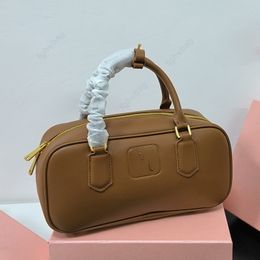 New handbag Fashion mini bowling bag Imported leather shoulder bag Luxury designer bag women's bag High quality black underarm bag Zipper crossbody bag Lunch box bag