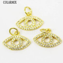 Pendant Necklaces 12 Pcs Gold Colour Zircon Eyes Accessories For Jewellery Making Lovely 7694