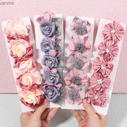 Hair Accessories 5 pieces/set of sweet solid color flower petal hair clips suitable for children girls pearl lace WX