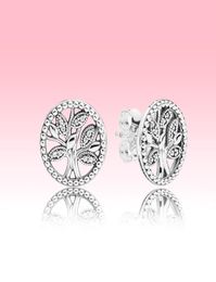 NEW Sparkling Family Tree Stud Earrings Fashion Women Gift Jewellery with Original box for 925 Silver Earring sets6620260