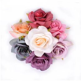 Decorative Flowers 10pcs/lot Artificial Silk Roses Wedding Shoes Headdress DIY Home Decoration Flower Wall Bridal Wreath Collage