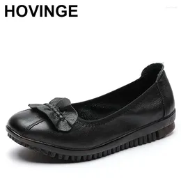 Casual Shoes Women Woman Genuine Leather Flat Loafers Soft Slip On Mother Single Female Work