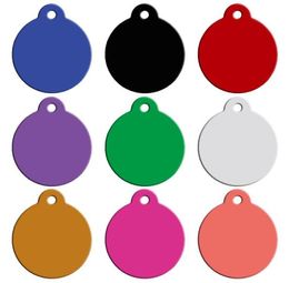 MOQ200 pcs Engaved Mixed Colours Double Sides Personalised Dog Name Tags Pet ID Phone Number Address Tag Pendant 9 Colors6660045