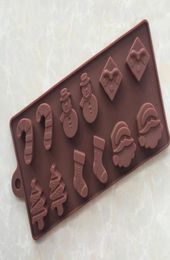 Christmas Baking Moulds Silicone Cake Mold Chocolate Molds Christmas Tree Wand Sock Snowman DIY Baking Mould9284162