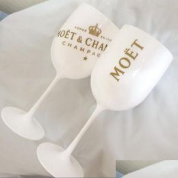 Wine Glasses 2Pcs Plastic Party White Champagne Glass Moet Drop Delivery Home Garden Kitchen Dining Bar Drinkware Otel2