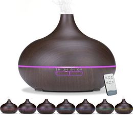 400 ml Diffusore per olio di aroma USB Umidificatore elettrico in legno Umidificatore ad ultrasuoni aromaterapia produttore di nebbia luminosa a LED per casa Y200113586042