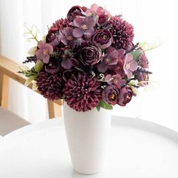 Dried Flowers Artificial Flower Foam Ball Bud Halloween Party Supplies Home Flower Arrangement Autumn Garden Wedding Bride Holding Bouquet