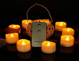 12pcs24pcs Battery Votive Candles With RemoteRemote CandlesTealights Fake Led Light Easter Candle for Party Y2005312938144