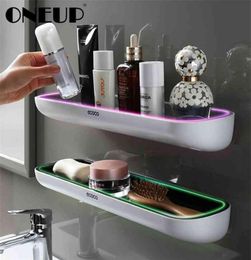 ONEUP Wallmounted Bathroom Shelf Shower Storage Rack Organiser For Accessories Sets Drainage Toilet 2109083509886