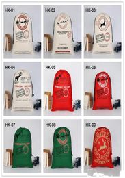 Lowest 2020 Gifts Drawstring Canvas Santa Sacks Christmas Large Canvas Monogrammable Santa Claus Drawstring Bag with Reindee7183224