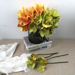 Decorative Flowers Simulation Whelans Bouquet Wedding Bride Romantic Fake El Decoration Artificial Flower 3D Printing Orange Whelan