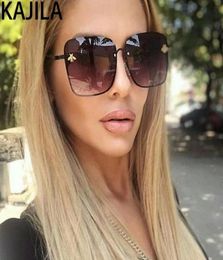 New Arrival Oversized Square Bee Sunglasses Women Metal Frame Gradient Sun Glasses Shade For WomanUV400 18435127582