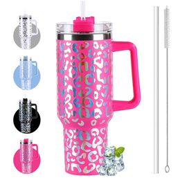 40oz Mug Water Bottle Insulated Tumbler With Handle Lid Straw Large Capacity Stainless Steel Coffee Cup Outdoor Car Vacuum Flask 240426