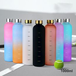 30oz Water Bottle With Time Marker Sports Bottles Large Capacity Reusable for Outdoor 1LCups Travel Portable Leakproof Drinkware 240429
